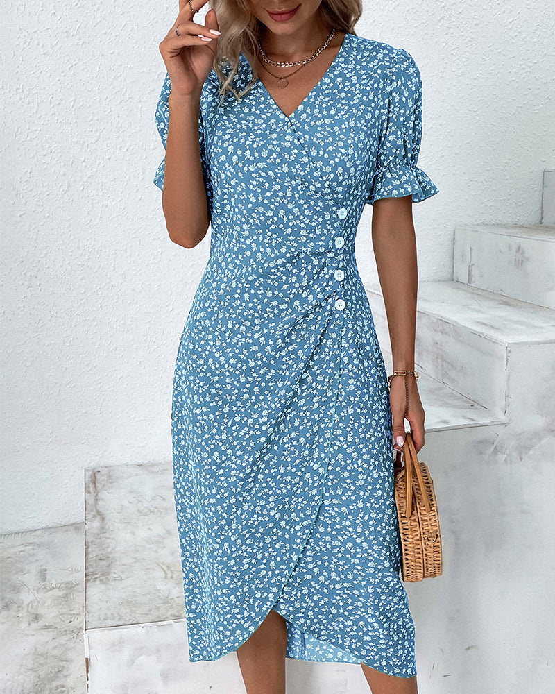 Women’s Floral Print Wrap Dress | Midi