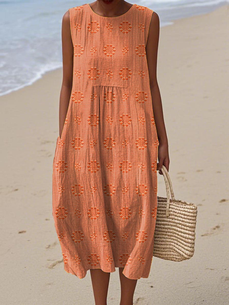 Women's Sleeveless Dress with Flowy Design and Versatile Style