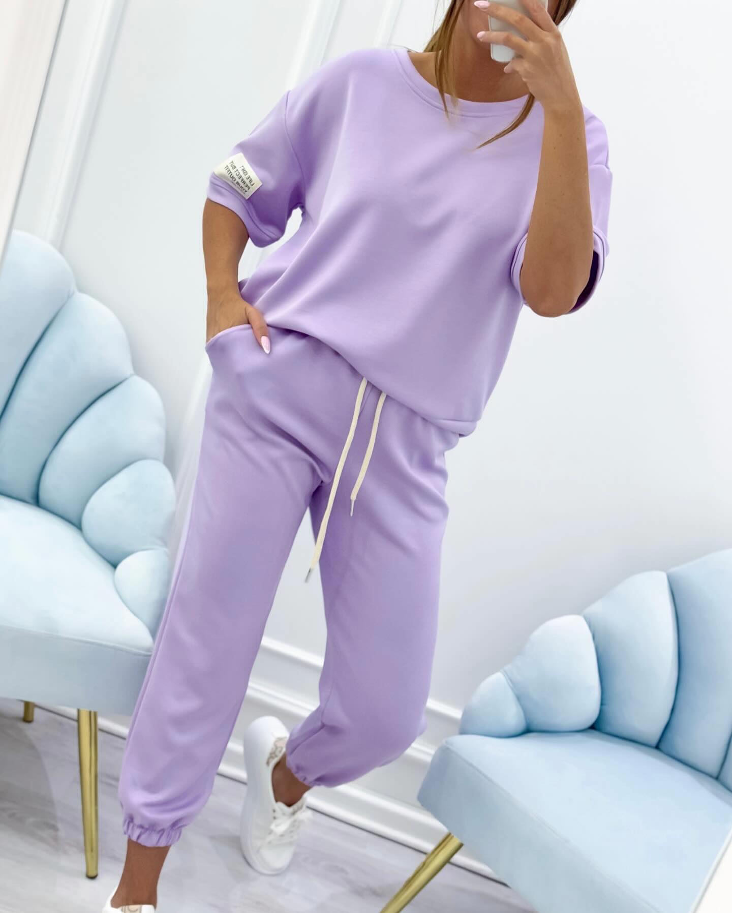 Women's Short Sleeve Set with Relaxed Fit and Versatile Design
