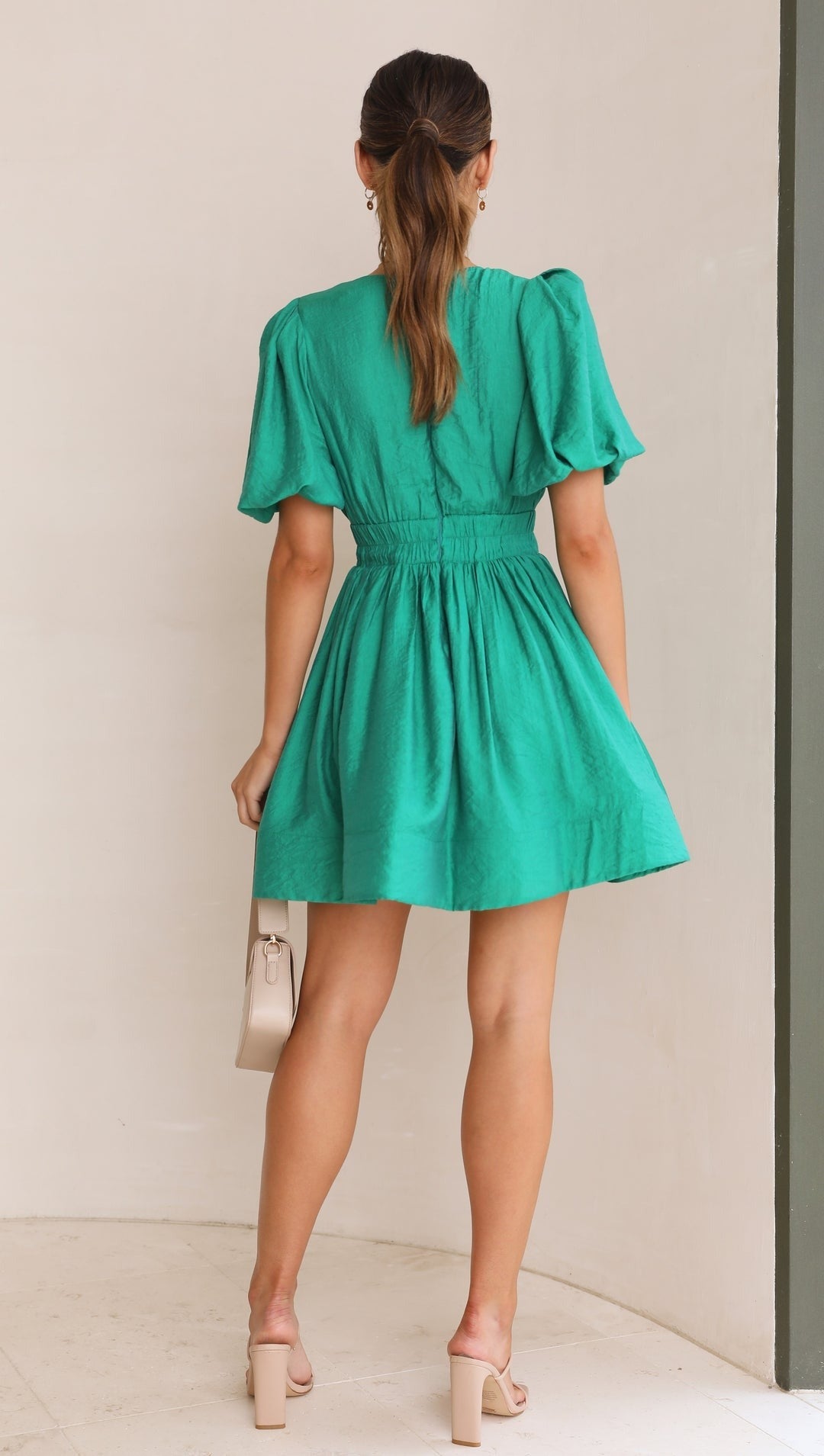 Women’s Puff Sleeve Square Neck Dress | Mini