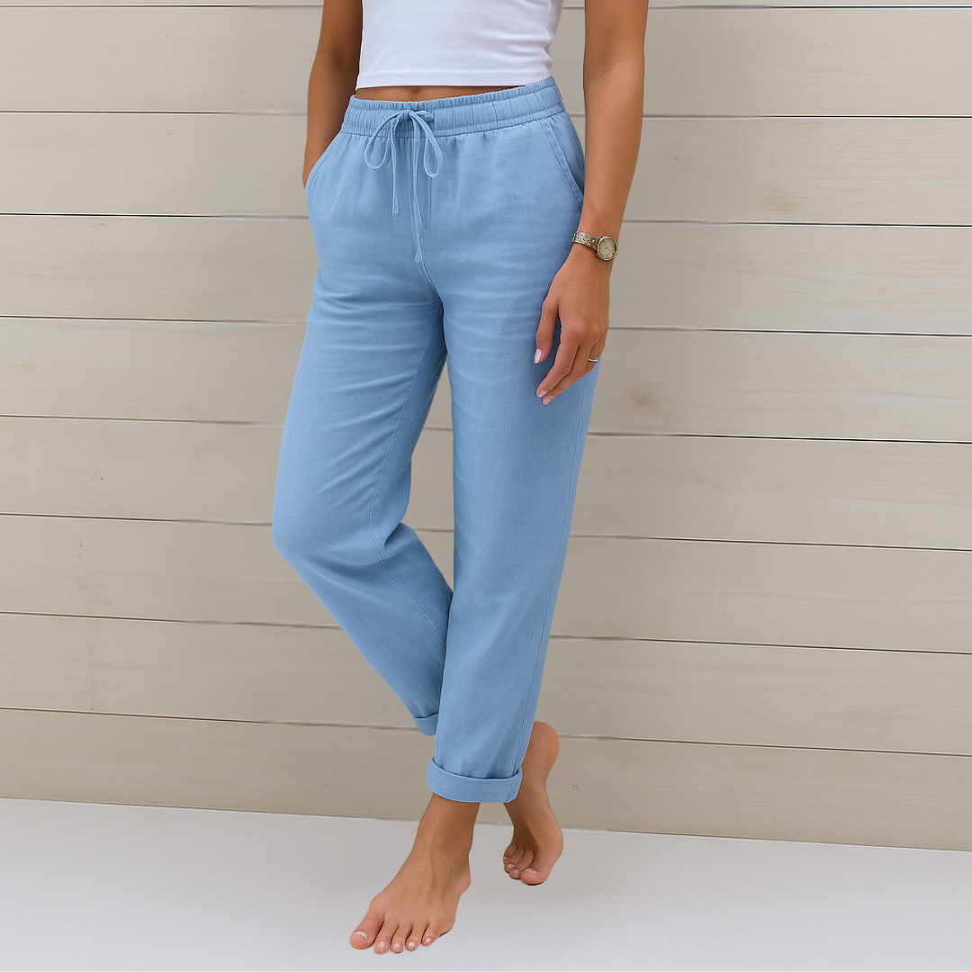 Women's Breathable Trousers with Elastic Waist and Relaxed Fit