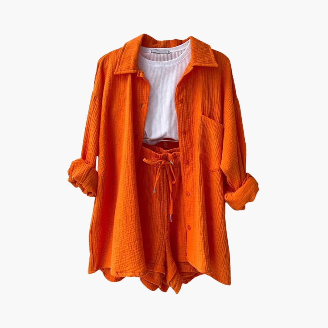 Women's Casual Two-Piece Set with Lightweight Fabric and Relaxed Fit
