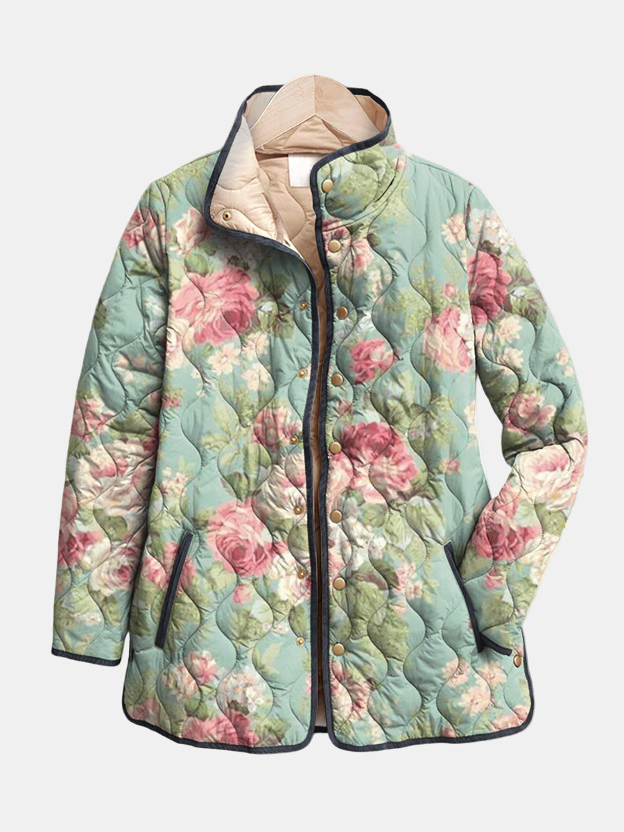 Women's Quilted Jacket with Retro Design and Warmth