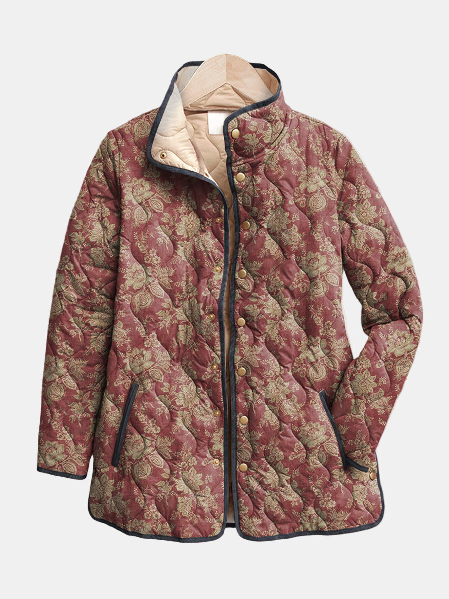 Women's Floral Print Jacket with Lightweight Fabric and Versatile Style