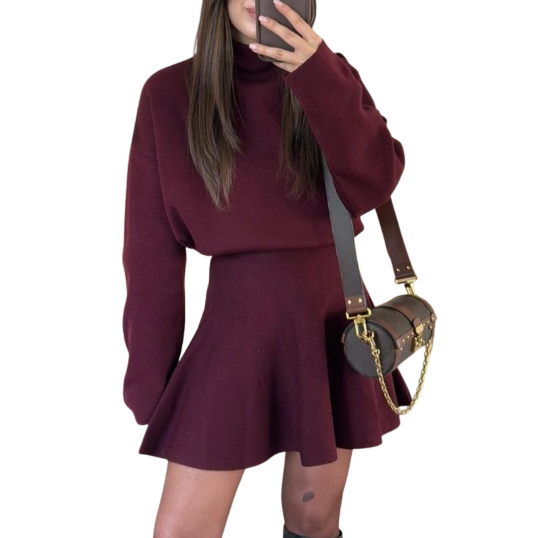Women’s Half-High Neck Dress | Midi