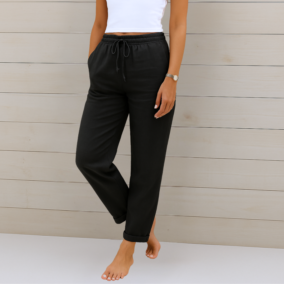 Women's Breathable Trousers with Elastic Waist and Relaxed Fit