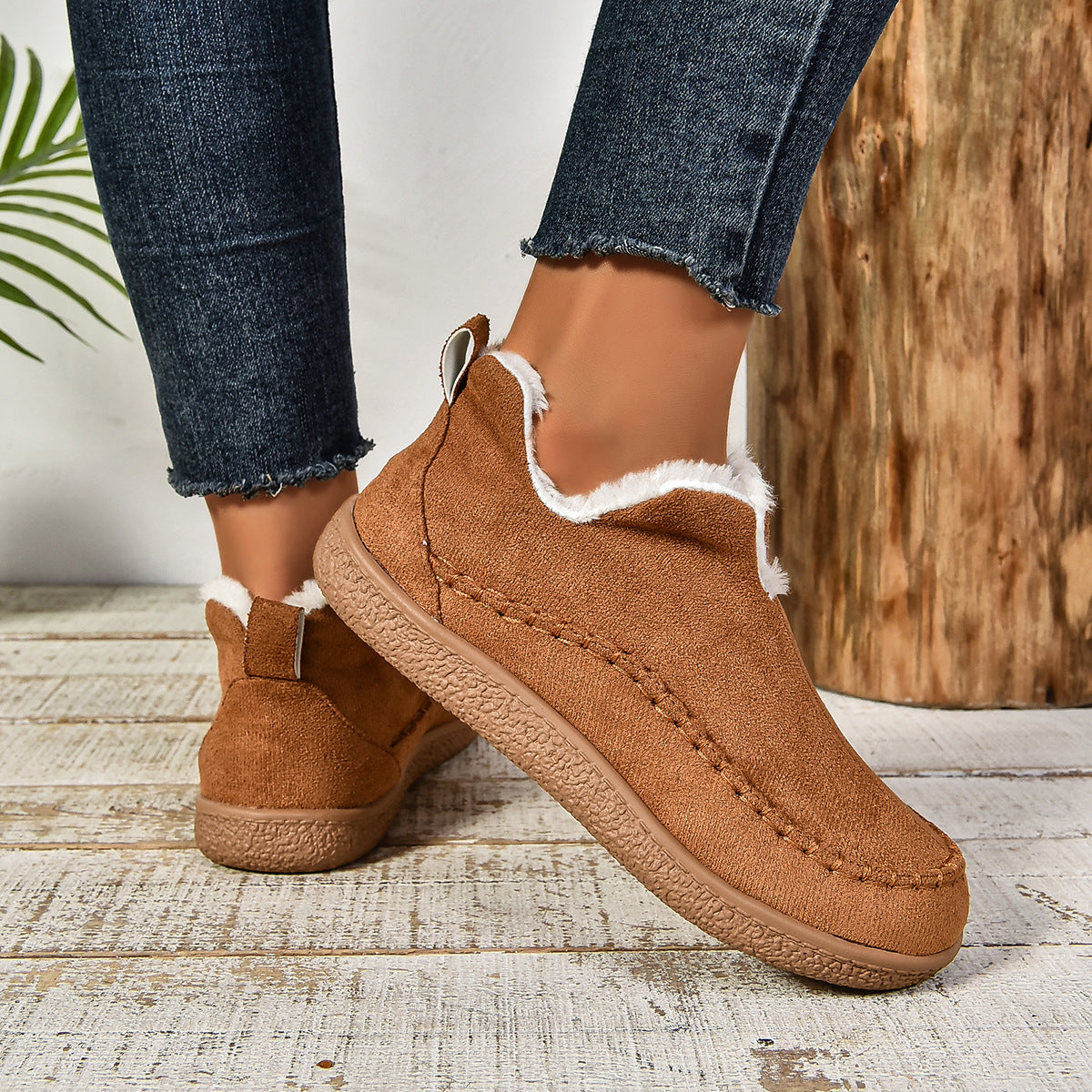 Sab™ | Warm Fur Lined Slip-On Ankle Boots with Anti-slip Thick Sole