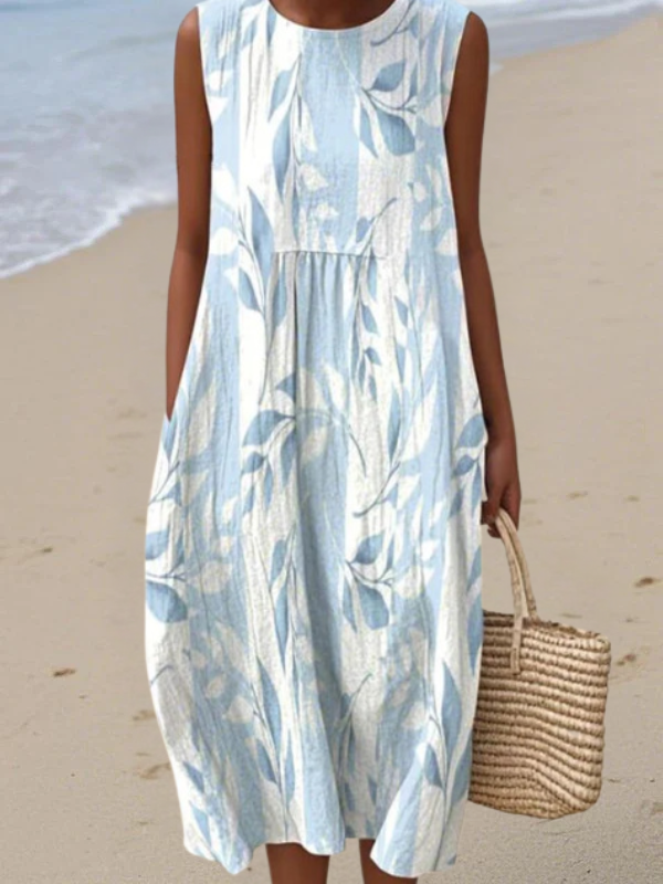 Women’s Leaf Pattern Dress | Midi