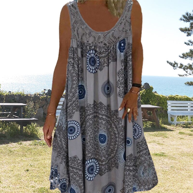 Women's Summer Dress with Sleeveless Design and Lightweight Fabric