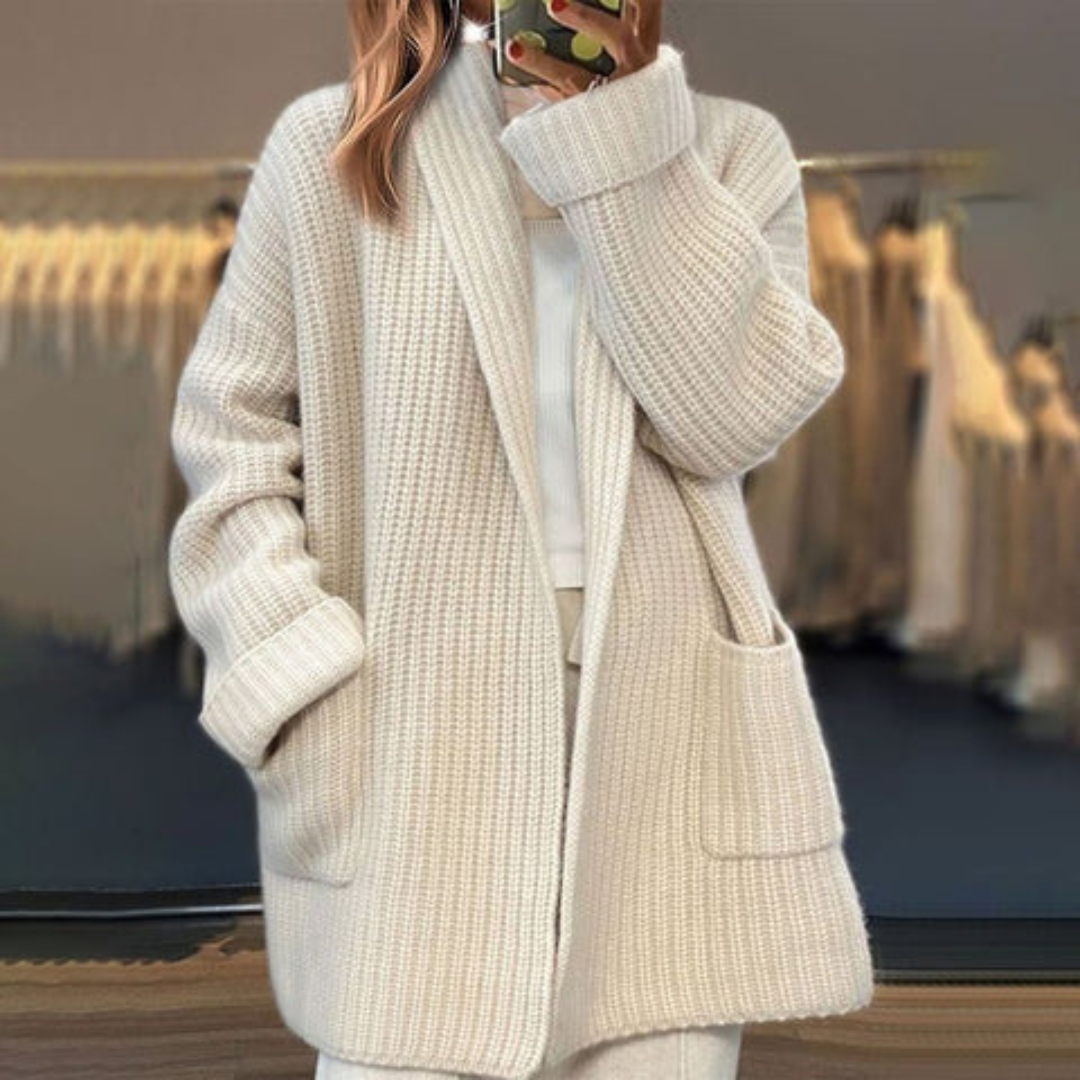 Women's Open Cardigan with Lightweight Fabric and Versatile Design