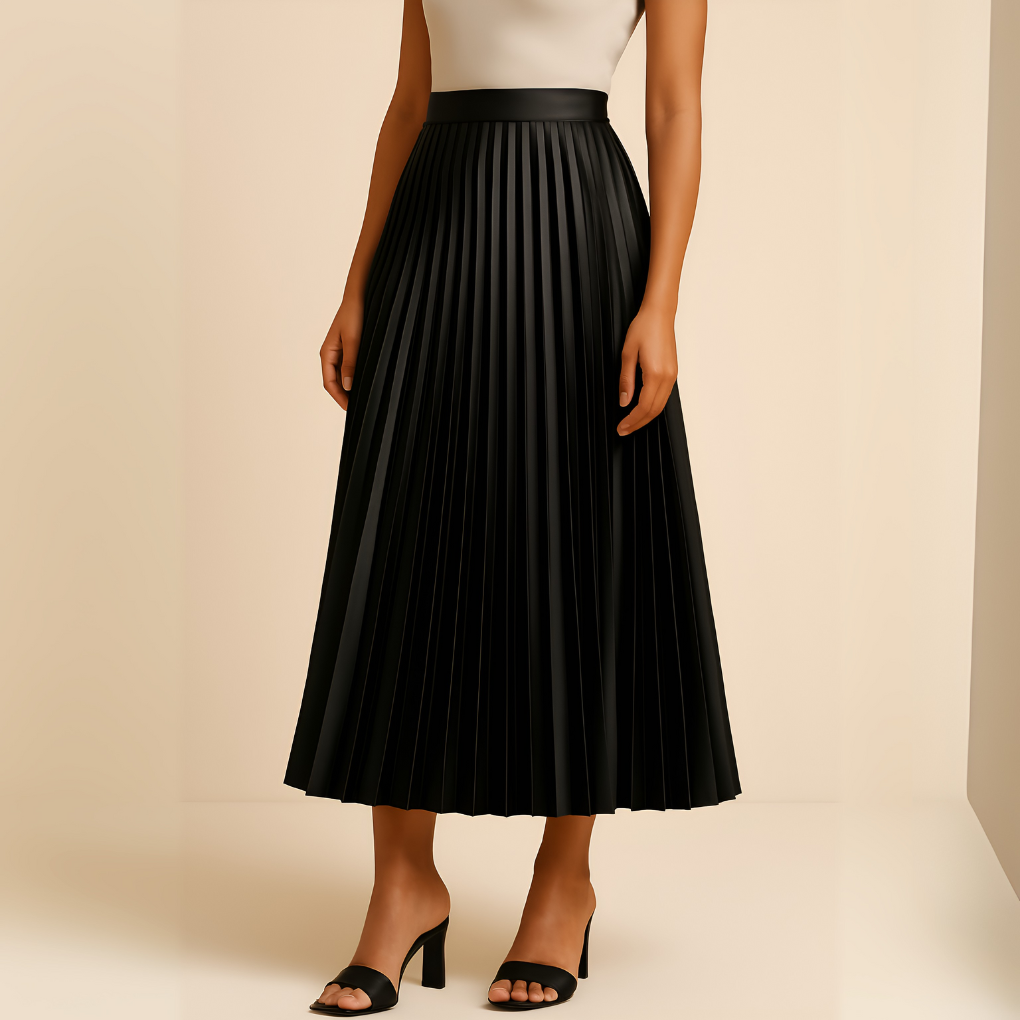 Women’s Pleated High-Waist Skirt | Structured Design