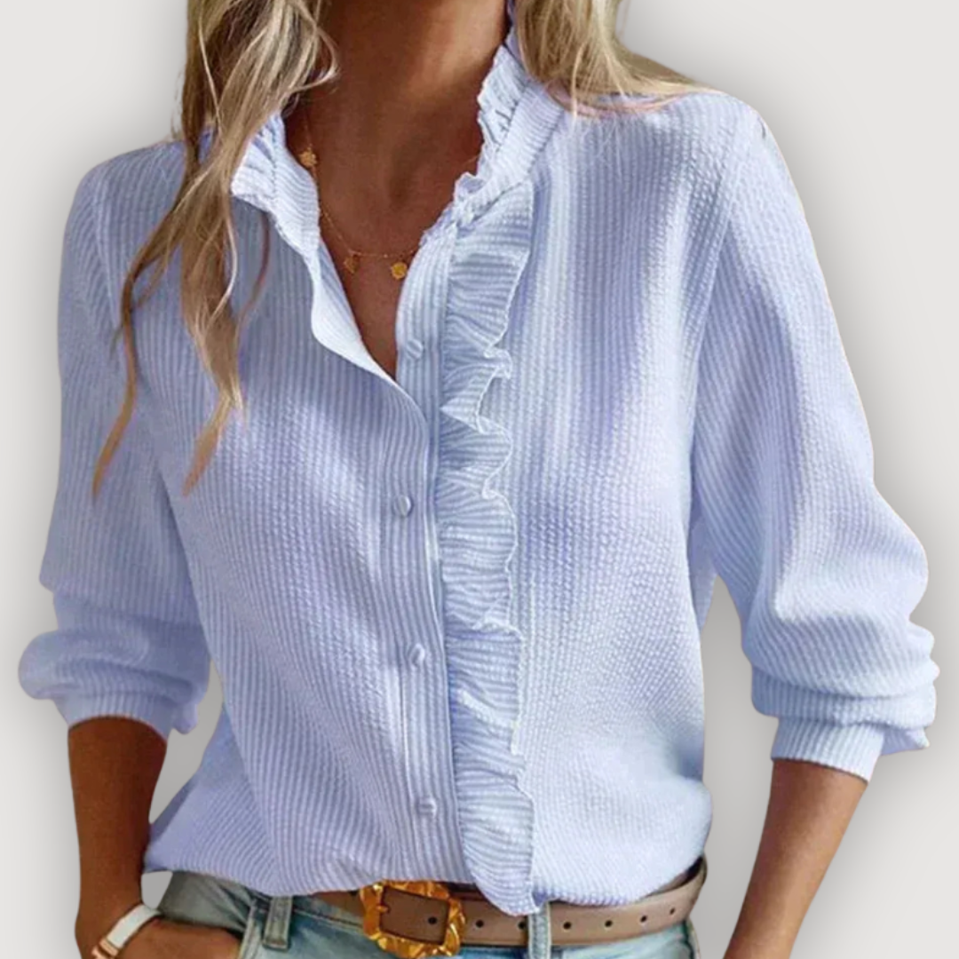 CLARA – RUFFLE TRIM BLOUSE