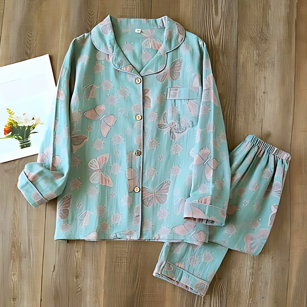 Women’s 2-Piece Loungewear Set | Butterfly Print