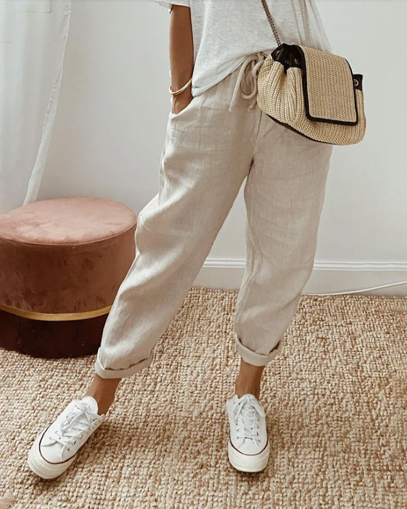 Women's Waistband Trouser with Casual Fit and Versatile Style