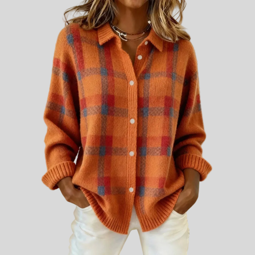 Francesca™ | Retro Cheque Sweater