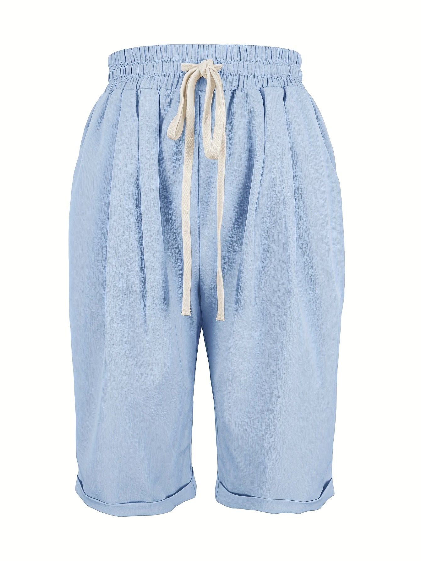Women's Capri Trousers with Relaxed Fit and Elastic Waist
