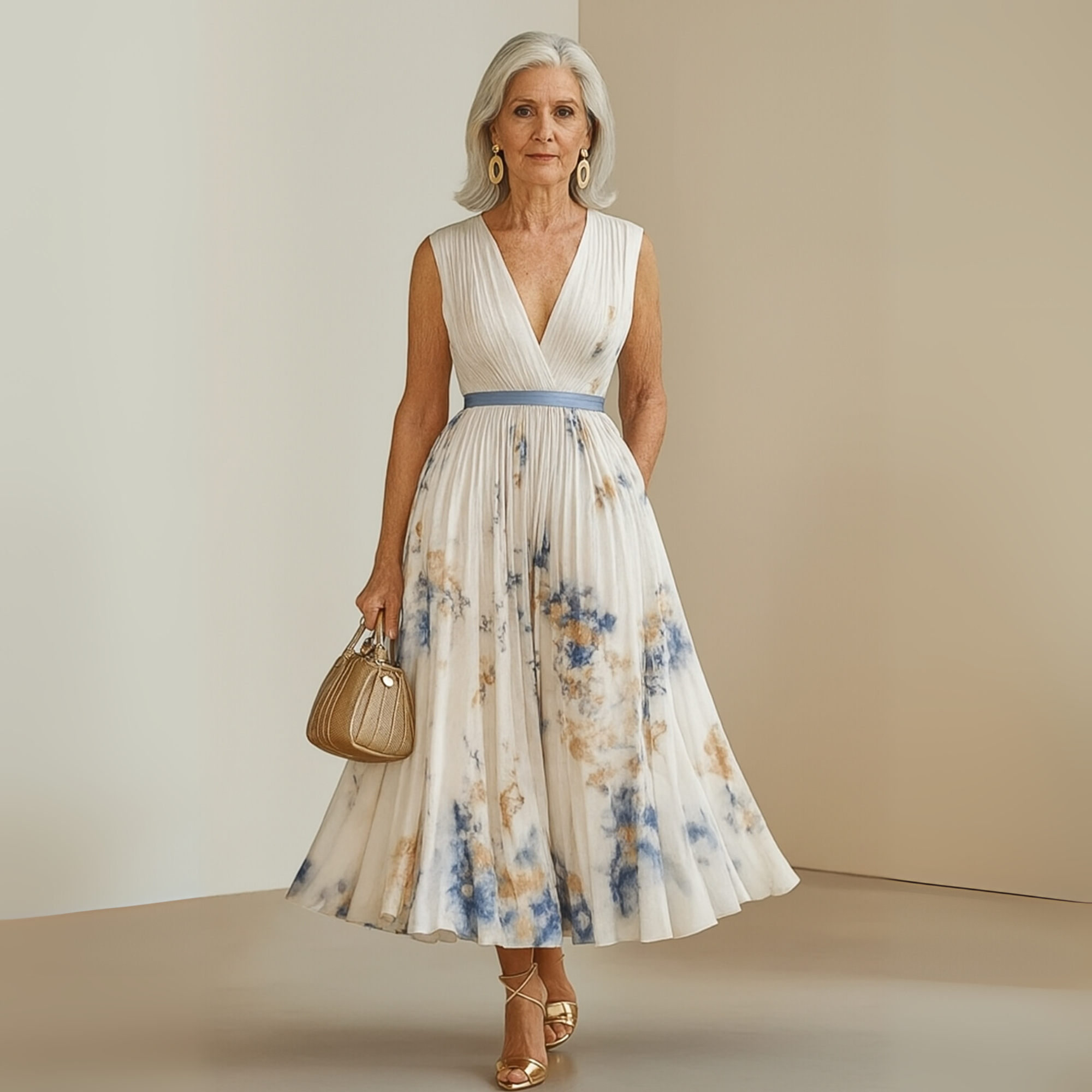 Women's Flowing Sleeveless Maxi Dress with Lightweight Fabric and Versatile Style