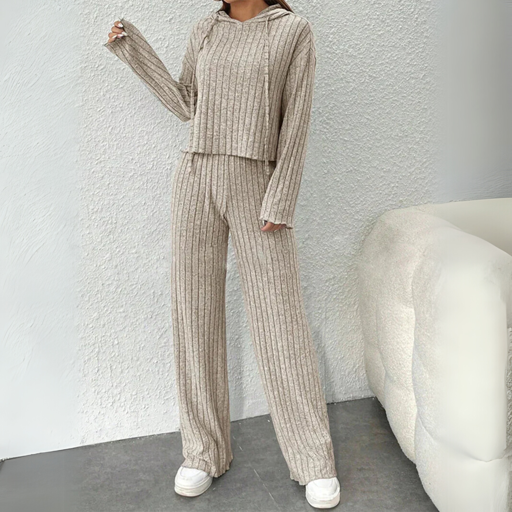 Women's Hooded Sweat Set with Soft Fabric and Relaxed Fit