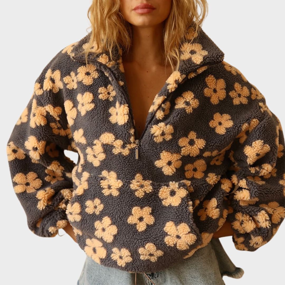 Women's Knit Sweater with Long Sleeves and Relaxed Fit