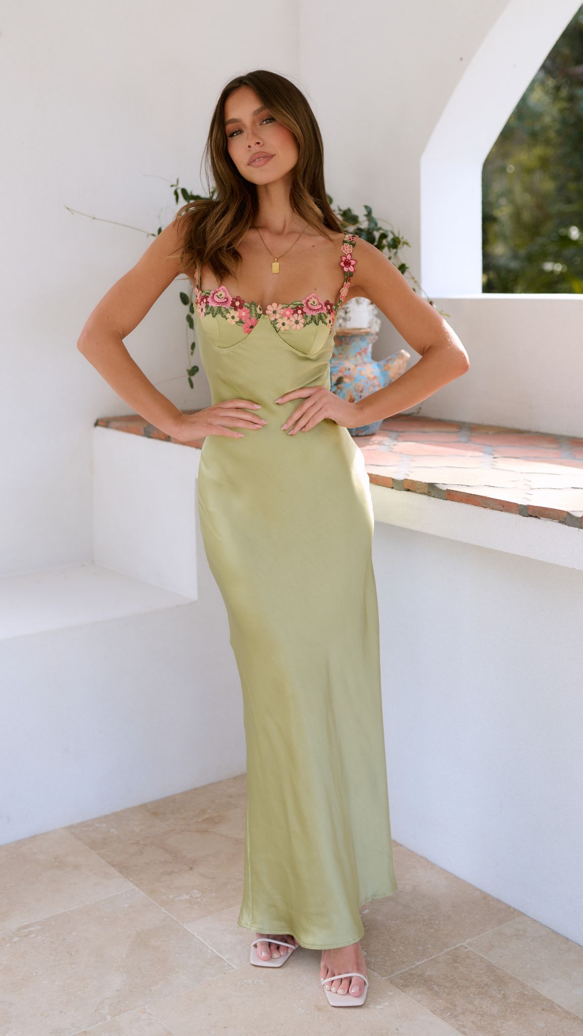 Women's Evening Dress with Embellishments and Elegant Design