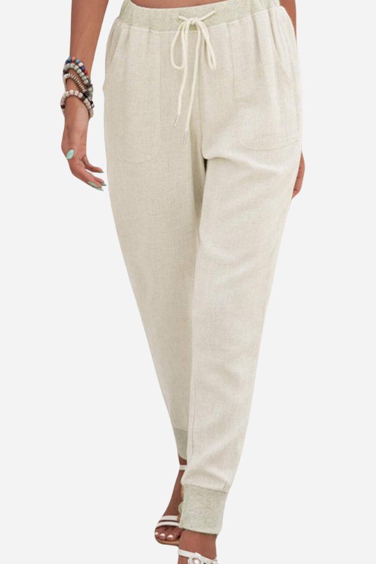 Women's Jogger Trousers with Drawstring Waist and Elastic Cuffs
