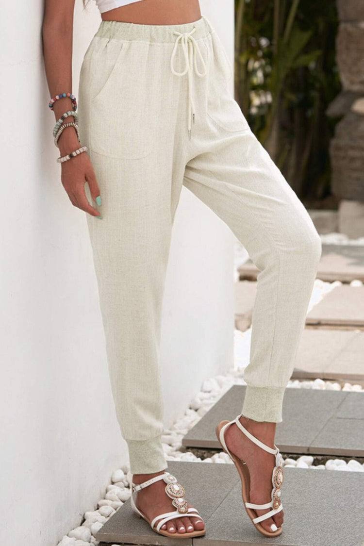 Women's Jogger Trousers with Drawstring Waist and Elastic Cuffs