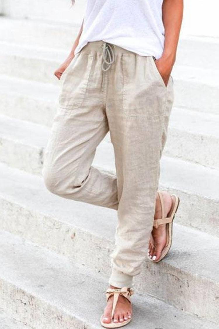 Women's Jogger Trousers with Drawstring Waist and Elastic Cuffs