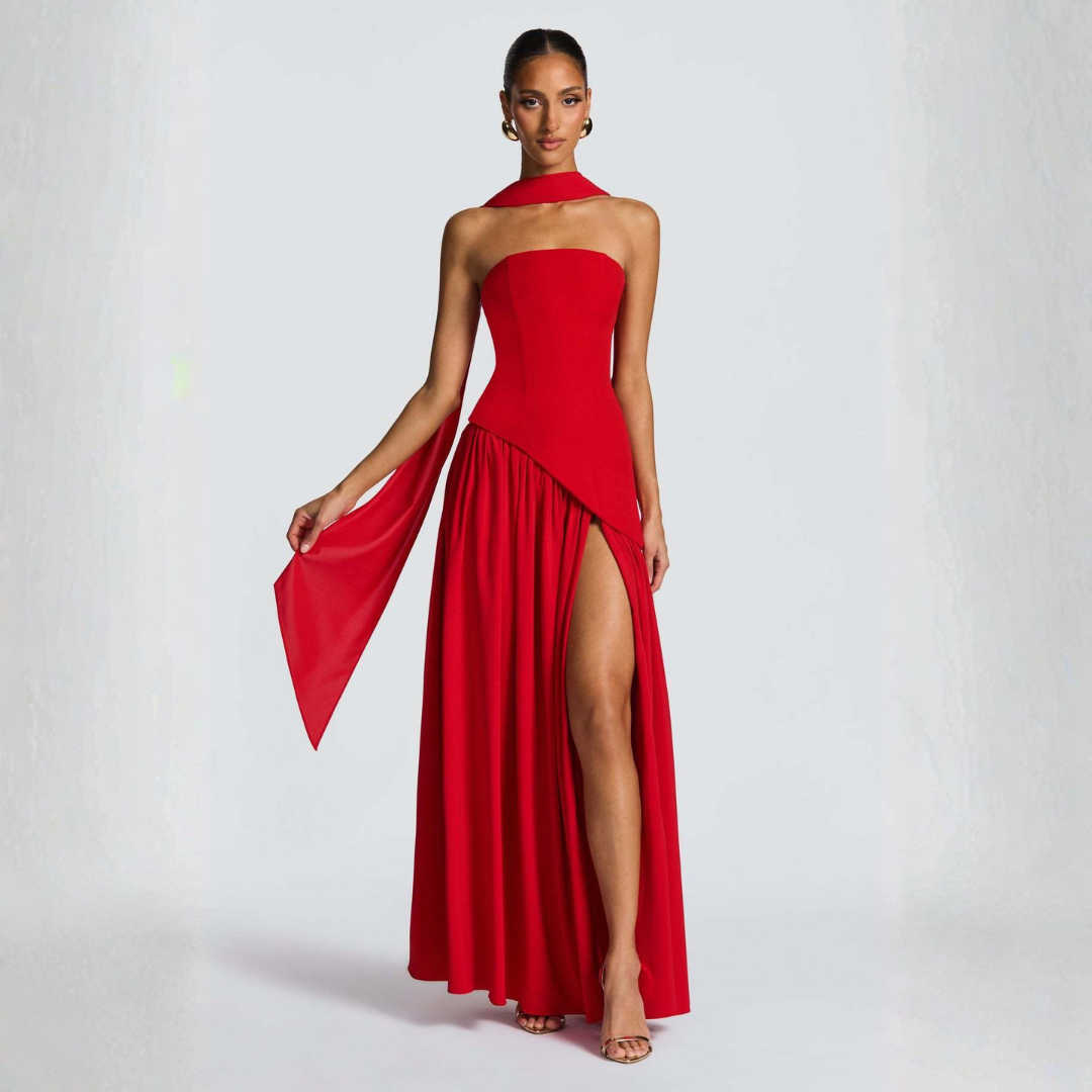 Women’s Strapless Asymmetrical Dress | Maxi