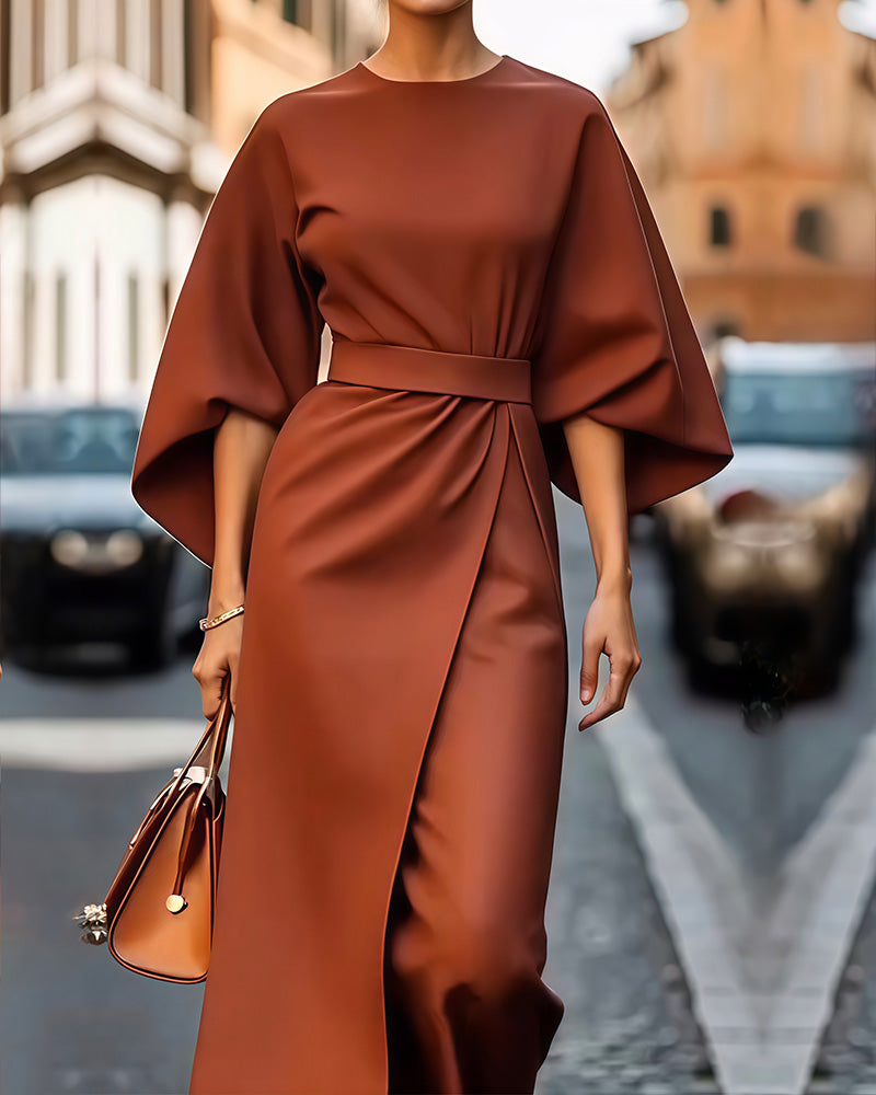 Women’s Lantern Sleeve Dress | Midi