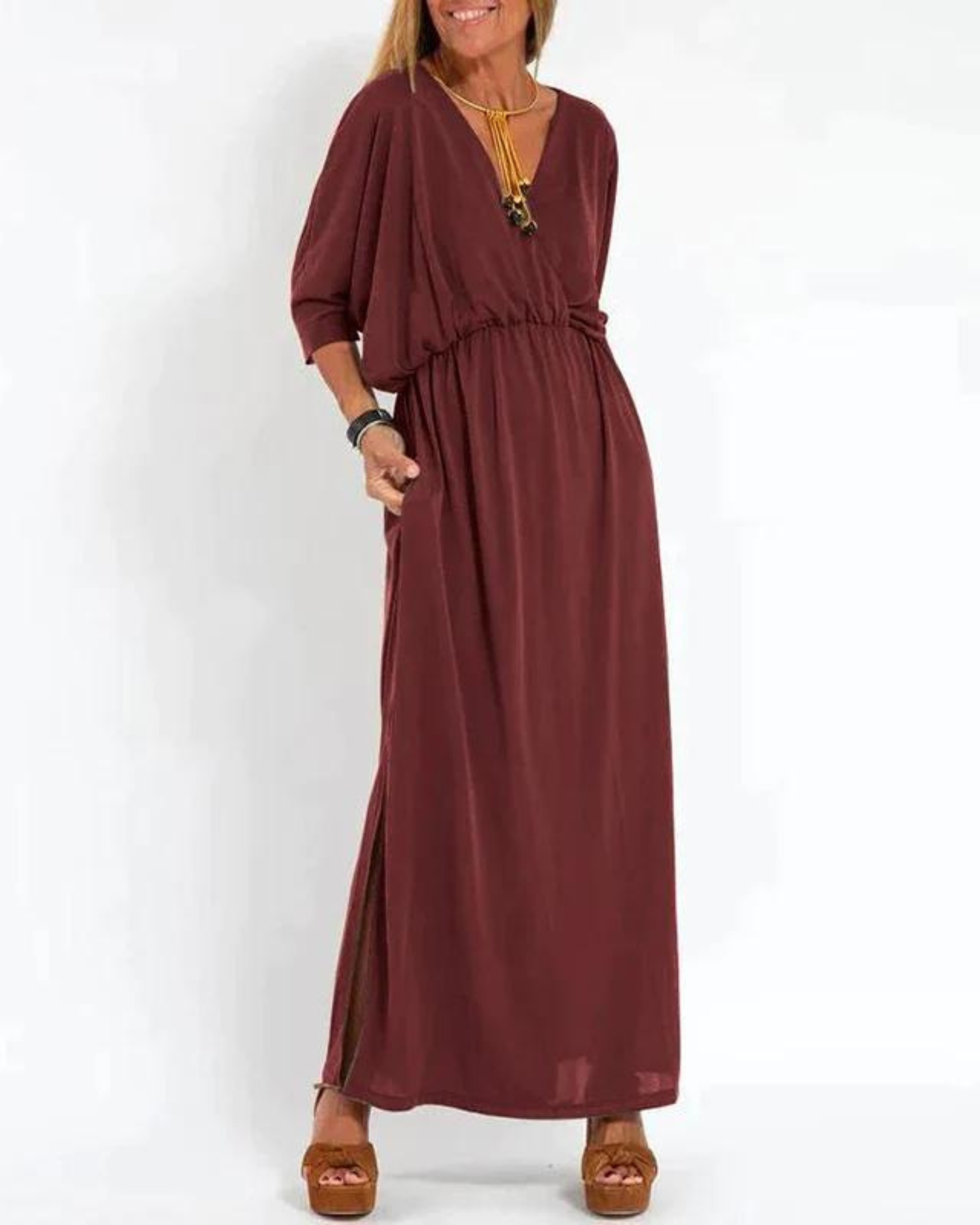 Women's Long Dress with Flowy Design and Adjustable Straps