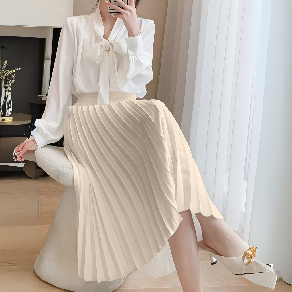 Women’s Pleated High-Waist Skirt | Structured Design