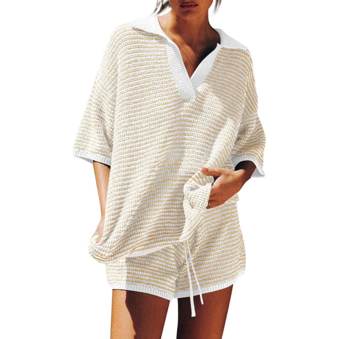 CONNY™ – Casual Striped Knit Summer Two-Piece Set