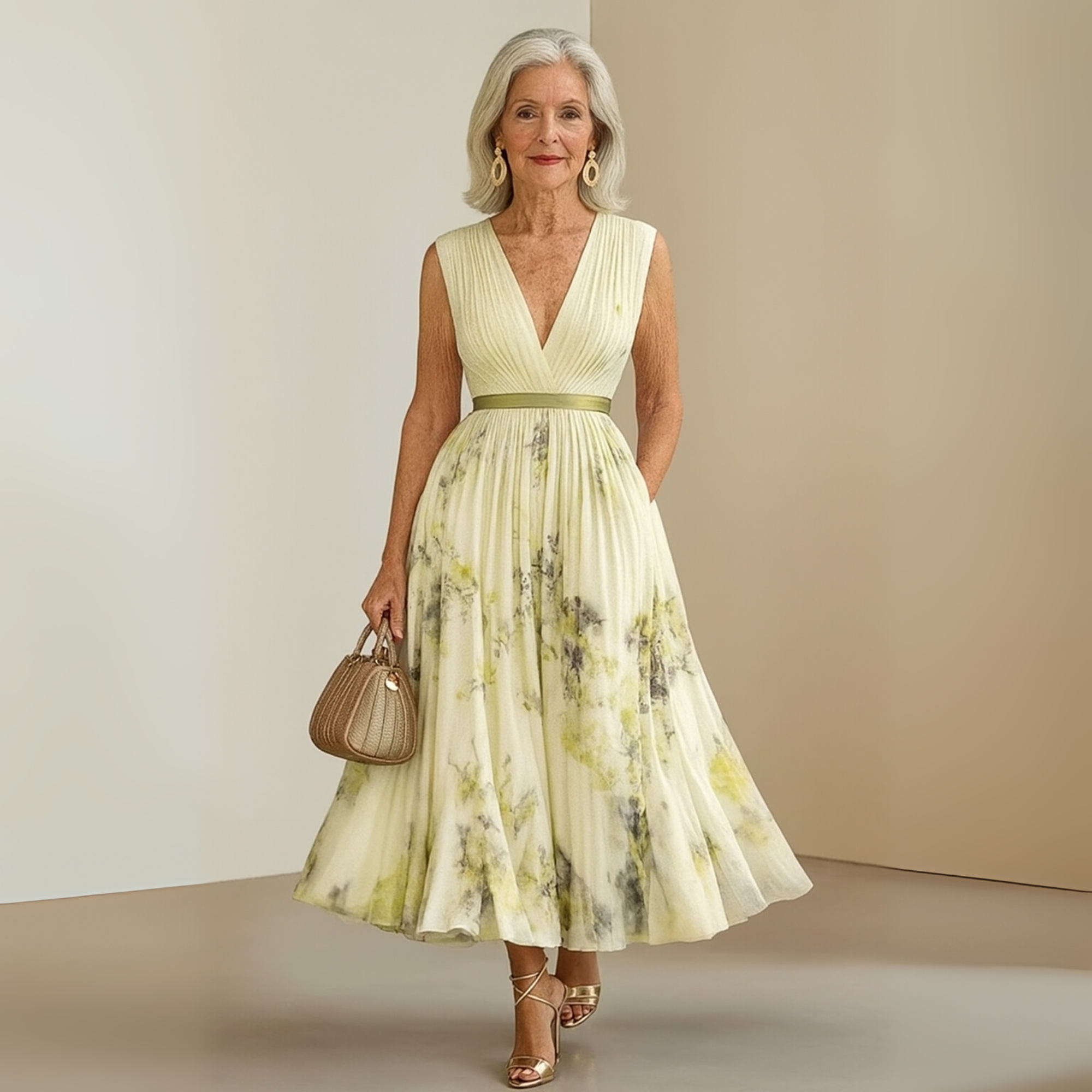Women's Flowing Sleeveless Maxi Dress with Lightweight Fabric and Versatile Style