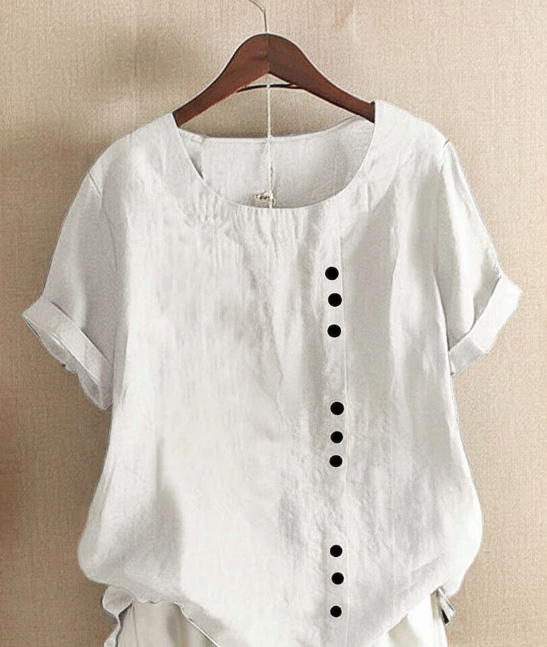 Women’s Solid Color Blouse | Short Sleeve Round Neck