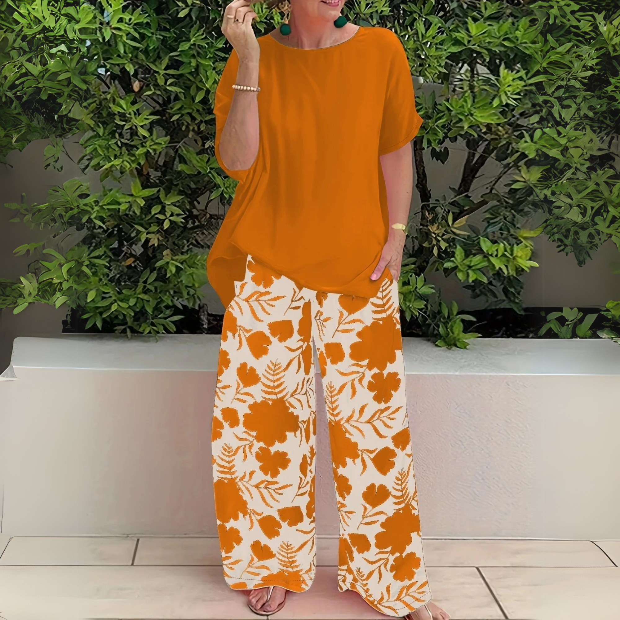 Women's Two-Piece Set with Versatile Style and Comfortable Fit