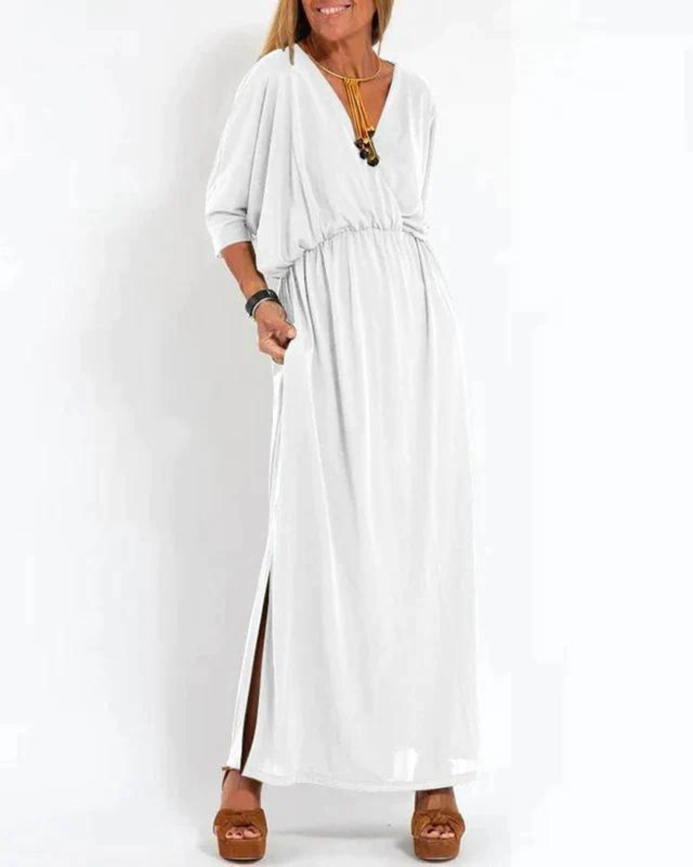Women's Long Dress with Flowy Design and Adjustable Straps