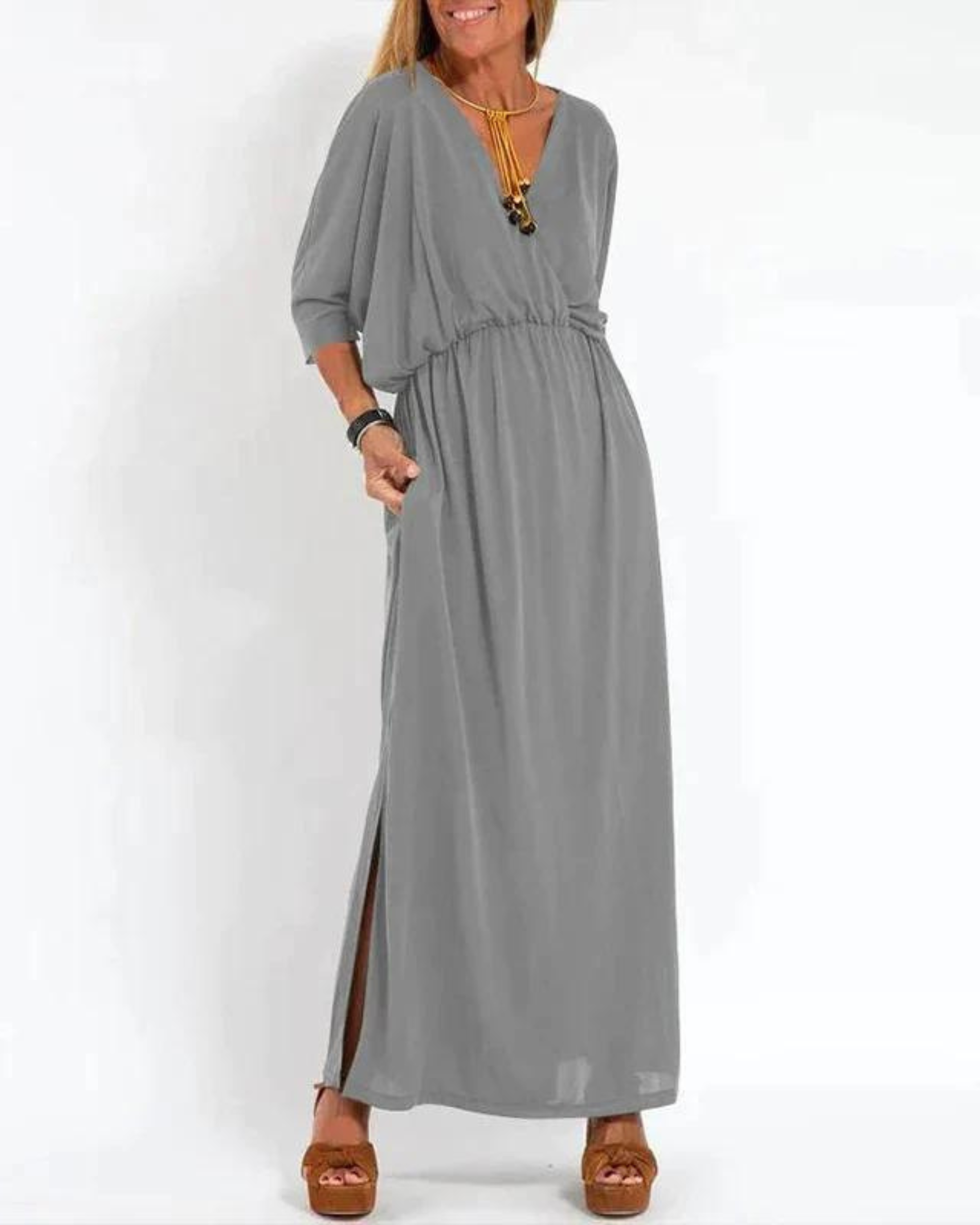 Women's Long Dress with Flowy Design and Adjustable Straps