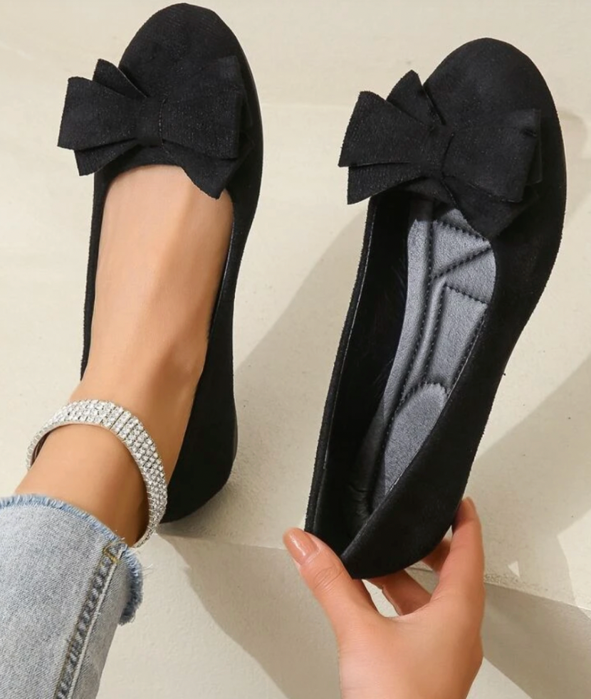 Women’s Flat Shoes | Bow Design Green