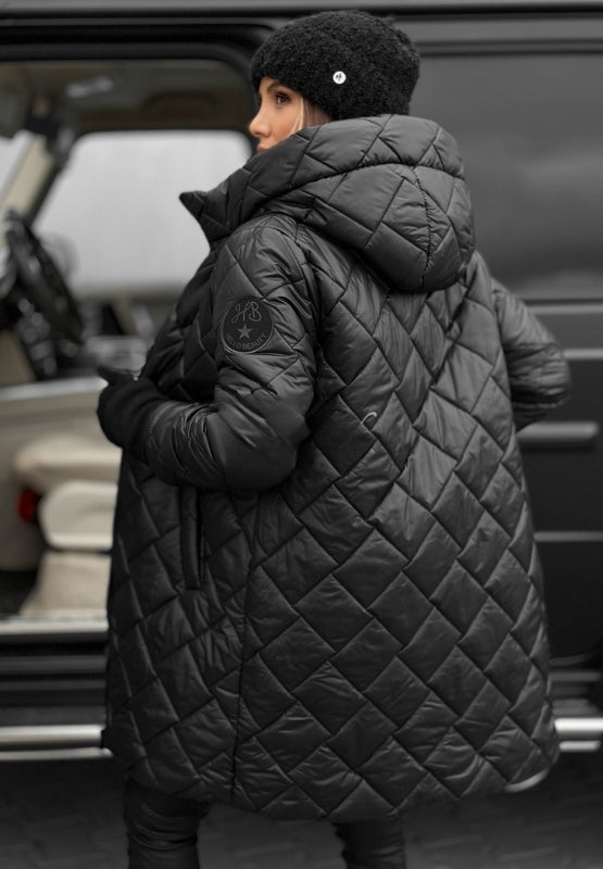Women's Quilted Coat with Insulated Design and Zipper Closure
