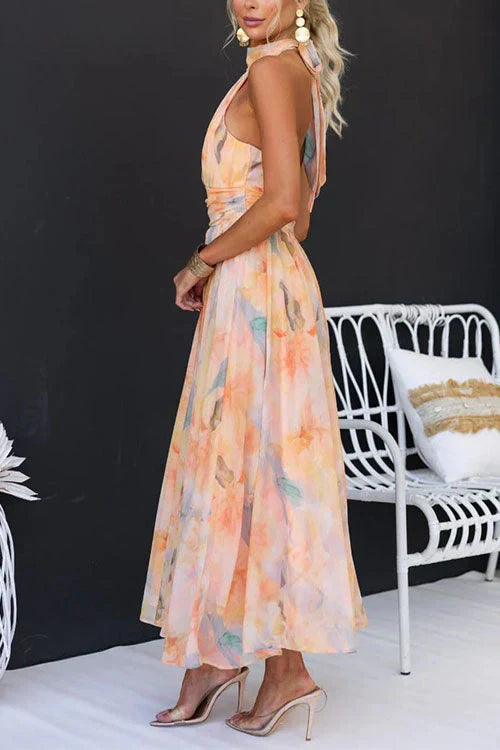 Women’s Watercolour Print Dress | Maxi