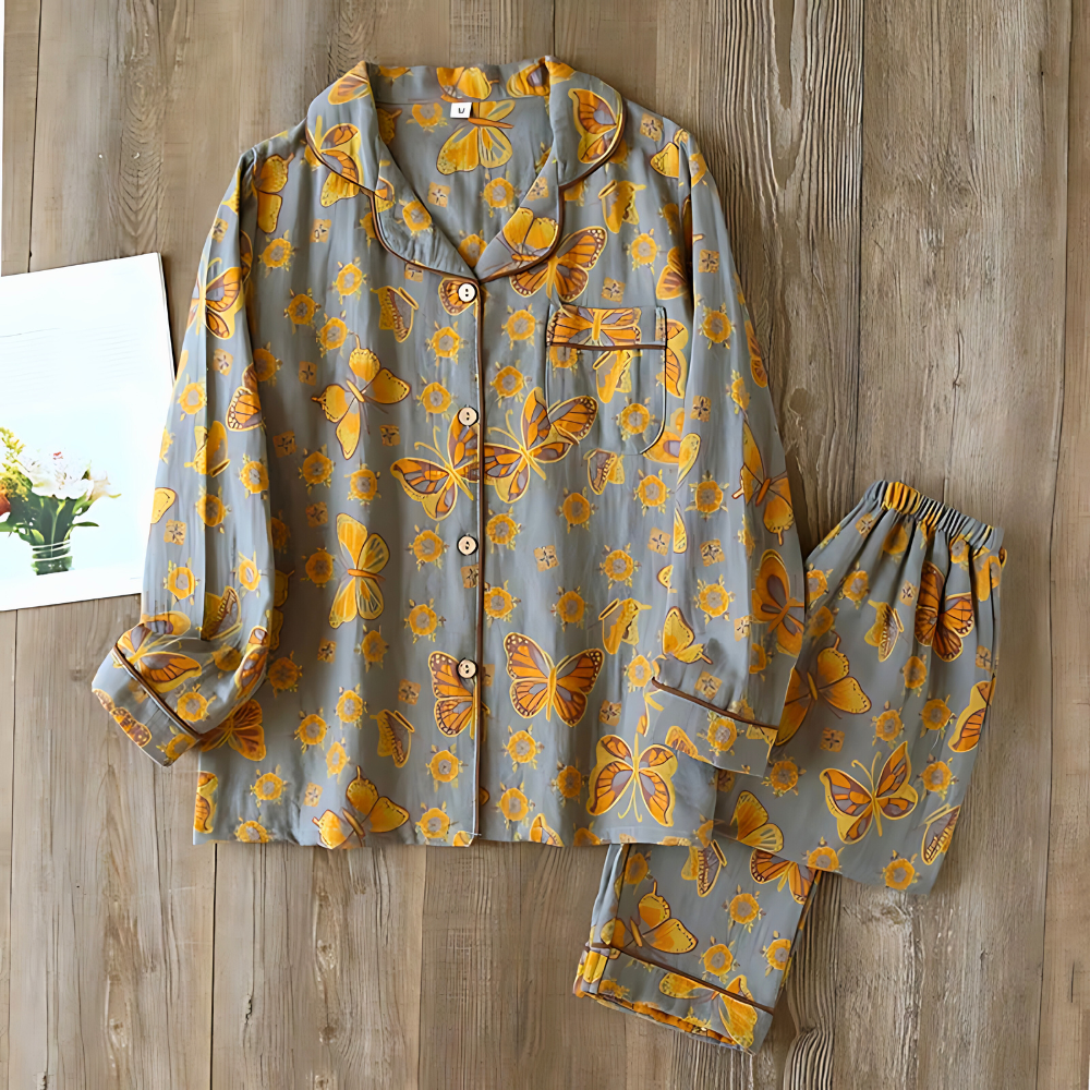 Women’s 2-Piece Loungewear Set | Butterfly Print
