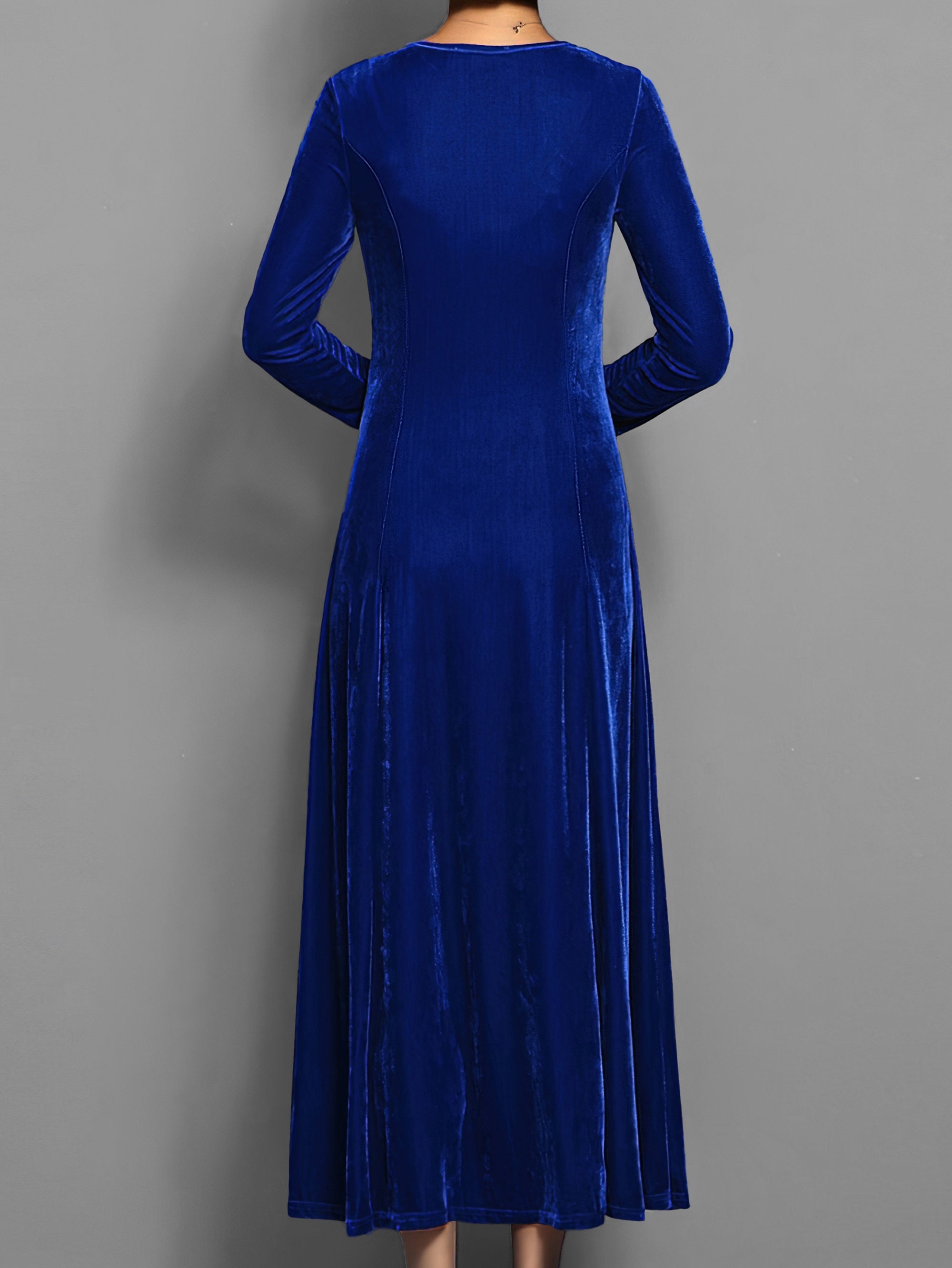 Women's Velvet Dress with Classic Design and Elegant Fit