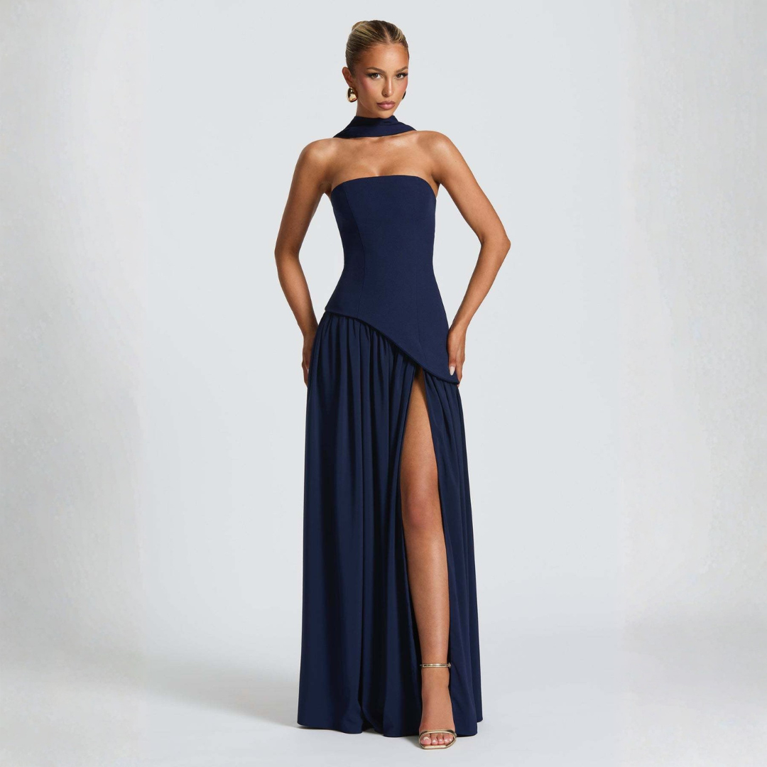 Women’s Strapless Asymmetrical Dress | Maxi