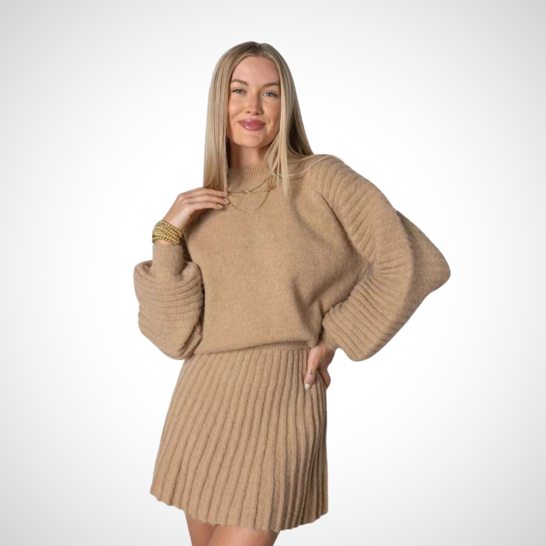 LOUISA™ - Elegant Ribbed Knit Two-Piece Fall Outfit
