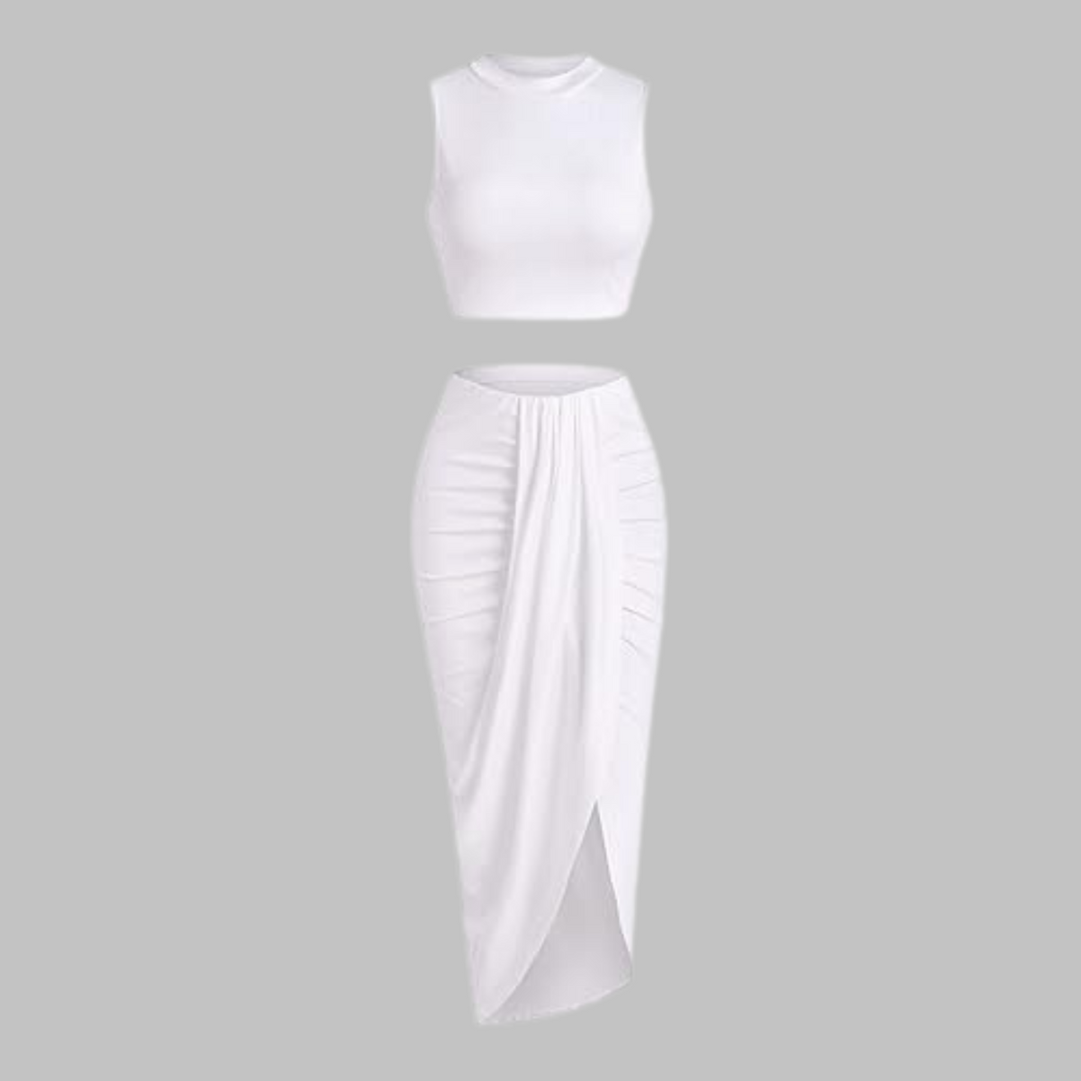 MANUELA™ - Elegant Pleated Slit Long Skirt Set