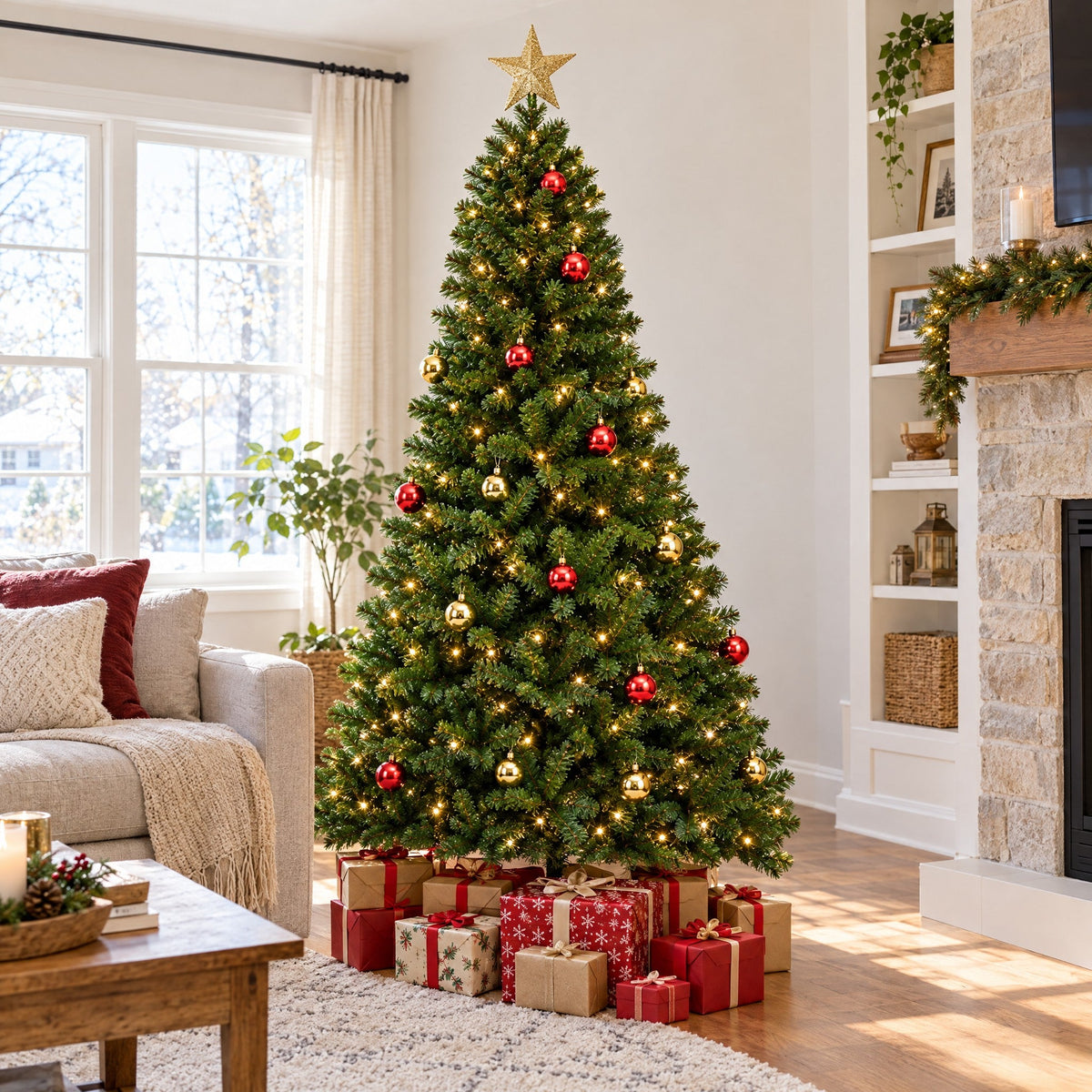 6ft Pre-Lit Christmas Tree with Ornaments – image 2