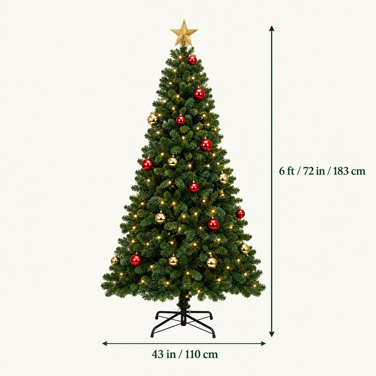 6ft Pre-Lit Christmas Tree with Ornaments – image 7