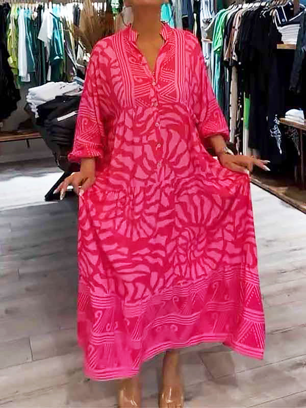 Women's V Neck Flowy Dress with Loose Fit and Tummy Control