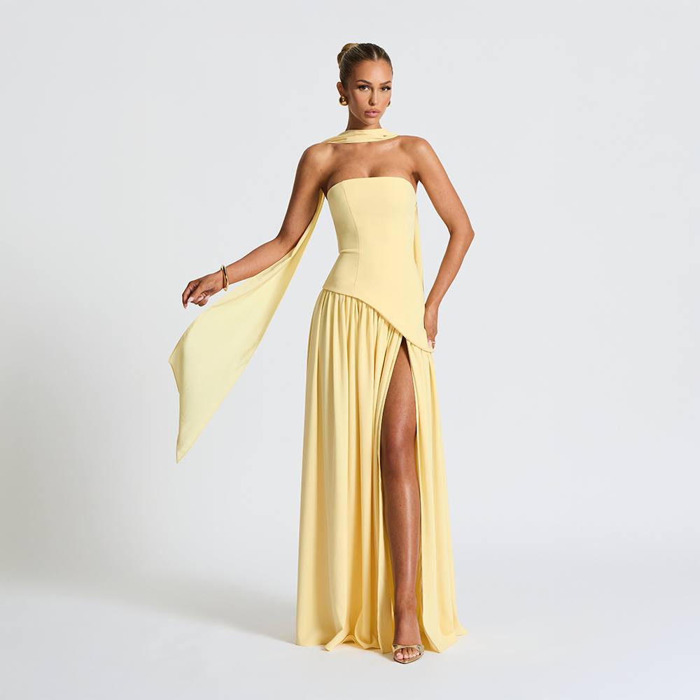 Women’s Strapless Asymmetrical Dress | Maxi