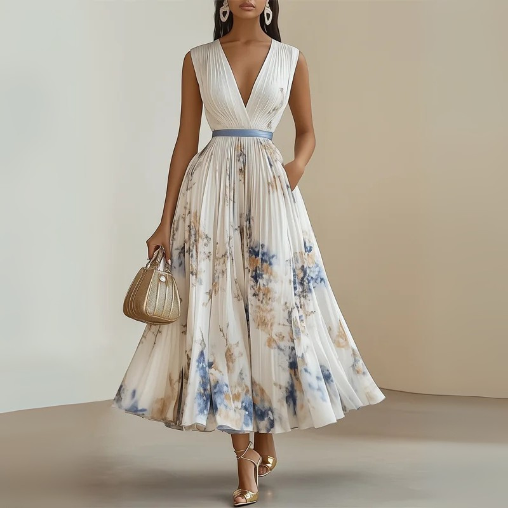 Women's Flowing Sleeveless Maxi Dress with Lightweight Fabric and Versatile Style